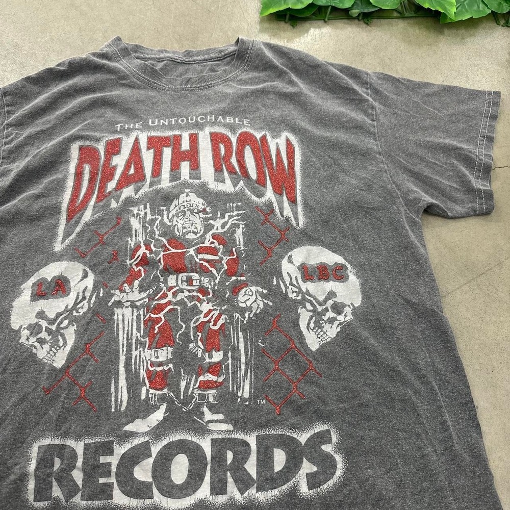 Death Row Records Skull Mineral Wash Graphic T-Shirt
